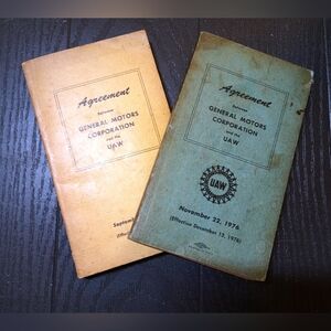 two vintage General Motors Corp Agreement books